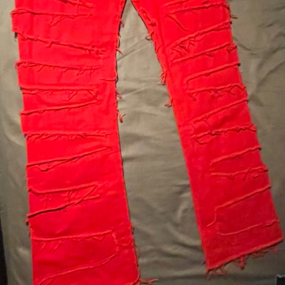 New Men’s Red ROCKSTAR  Stacked Pants size 42 - Picture 6 of 9